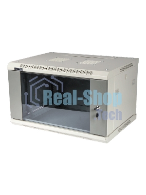 Шкаф коммутационный Lanmaster (TWT-CBWPG-6U-6X4-GY) 6U 600x400 мм пер. дв. стекл 60 кг серый