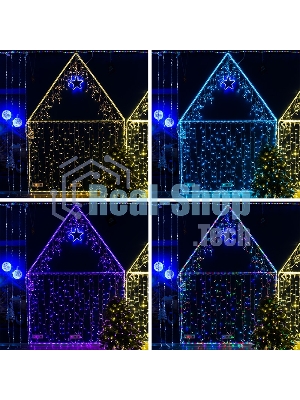 Гирлянда Neon-night Айсикл (бахрома) светодиодный, 4,8 х 0,6 м, прозрачный провод, 230 В, диоды RGB, 176 LED