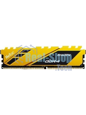 Оперативная память NETAC Shadow, DDR4, 16GB (1x16GB), 3200MHz, CL16, DIMM, с радиаторами, желтый