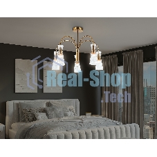 Люстра Ambrella light LH55701/5 BS/CL латунь/прозрачный E14*5 max 40W D600*440