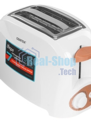 Тостер Centek СТ-1420 белый, 750 Вт, 2 слота