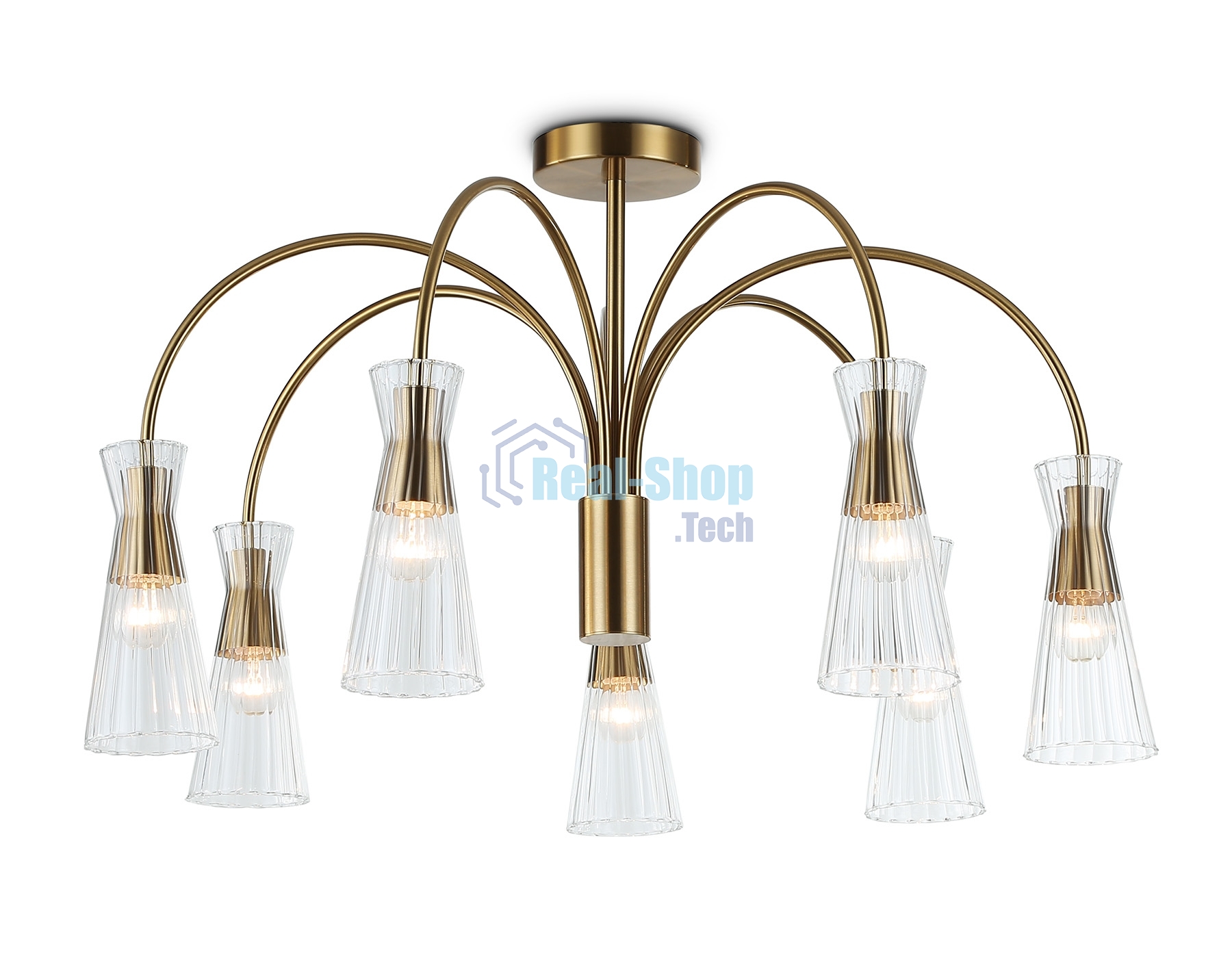 Люстра Ambrella light LH55703/7 BS/CL латунь/прозрачный E14*7 max 40W D745*460