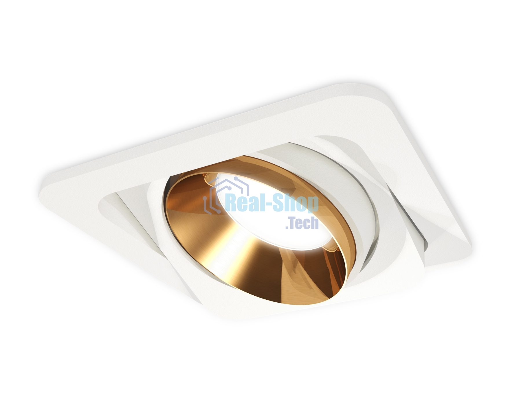 Комплект встраиваемого поворотного светильника Ambrella light XC7658024 SWH/PYG белый песок/золото желтое полированное MR16 GU5.3 (C7658, N7034)