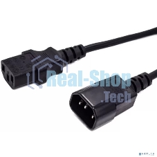 Кабель питания Filum FL-PC16-C13-C14-0.6M С13- C14, 3х1 мм, 220В, 10A, черный, 0.6 м.[FL-PC16-C13-C14-0.6M]