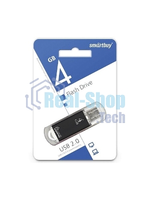 Флешка USB Smartbuy V-Cut black (SB4GbVC-K), 4Gb, USB 2.0, R/W 25/15, черный