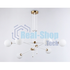 Светитльник Ambrella Light TR2521/6 WH/BS белый/латунь G9/6 max 10W D970*750