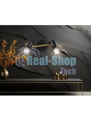 Светильник Ambrella light TR8656/2 BK/GD черный/золото E14/2 max 60W 330*100*185