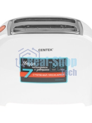 Тостер Centek СТ-1420 белый, 750 Вт, 2 слота