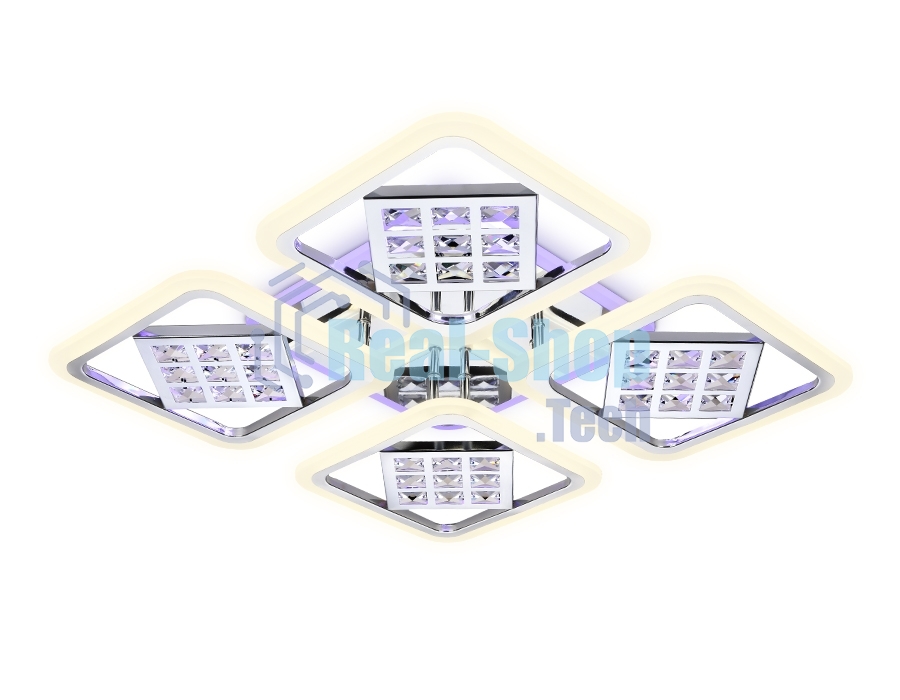 Светильник Ambrella light FA288/4 CH хром 116W 750*750*80 (ПДУ РАДИО 2.4G)