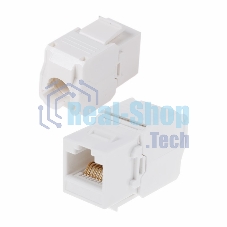 Модуль Rexant Keystone Jack RJ-45(8P8C), UTP неэкранированный, cat.5e, тип 90 градусов, самозажимной, белый
