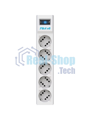 Сетевой фильтр ZIS PILOT Surge protector Pilot SG5 5 outlets (GP), 10A/2.2kVt, automatic circuit-breaker, 5 m