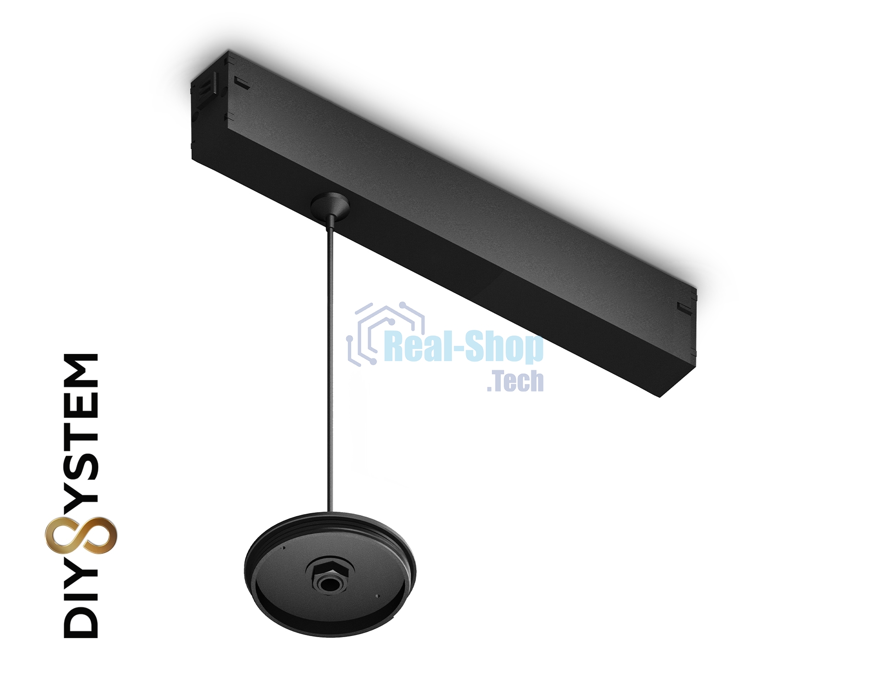 A2655 BK черный крепеж трековый подвесной для корпуса DIY D70mm 240*42*25 H1500