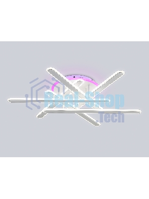 Потолочный светодиодный светильник FA8907 WH/CH белый/хром 135W 3000K-6400K+RGB 800*770*160 (ПДУ РАДИО 2.4G)
