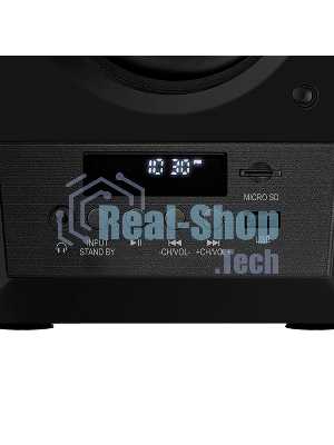 Акустическая система 2.0 SVEN MC-20, черный, мощность 2x45Вт (RMS), FM-тюнер, USB/microSD, дисплей, пульт ДУ, Bluetooth, Optical SVEN MC-20, черный, акустическая система 2.0, мощность 2x45Вт (RMS), FM-тюнер, USB/microSD, дисплей, пульт ДУ, Bluetooth, Optical