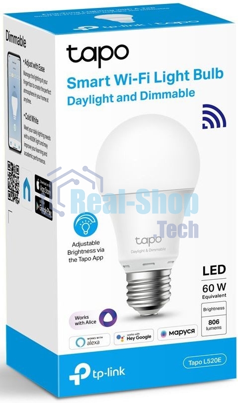 Умная Wi-Fi лампа Smart Wi-Fi Light Bulb, Daylight & Diммable, SPEC: 2.4 GHz, IEEE 802.11b/g/n