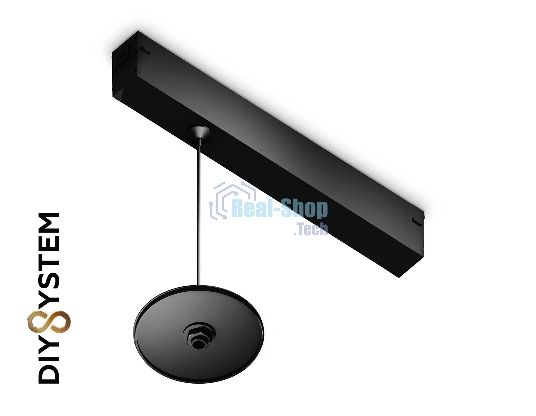 A2660 BK черный крепеж трековый подвесной для корпуса DIY D85mm 240*42*25 H1500