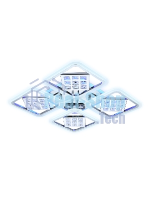 Светильник Ambrella light FA288/4 CH хром 116W 750*750*80 (ПДУ РАДИО 2.4G)