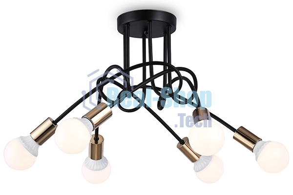 Светильник Ambrella light TR80419/6 BK/GD черный/золото E27/6 max 60W D690*370