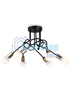 Светильник Ambrella light TR80419/6 BK/GD черный/золото E27/6 max 60W D690*370