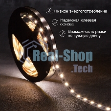 Лента светодиодная 3 м 12 В 5050 4000 К IP23 60 LED/м для БП с клеммами LAMPER