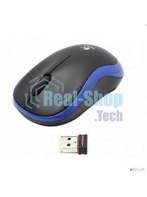 Мышь беспроводная Logitech M185 синий, 1000 dpi, радиоканал, USB, кнопки - 3