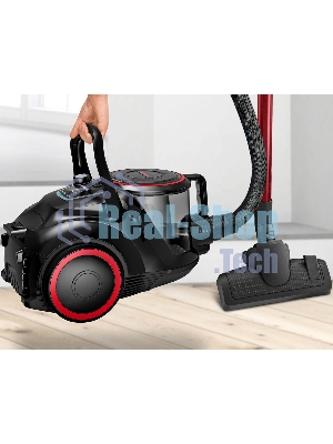 Пылесос Bosch BGS41POW1 черный/красный, 350/700 Вт, уборка сухая, пылесборник контейнер 2.4 л