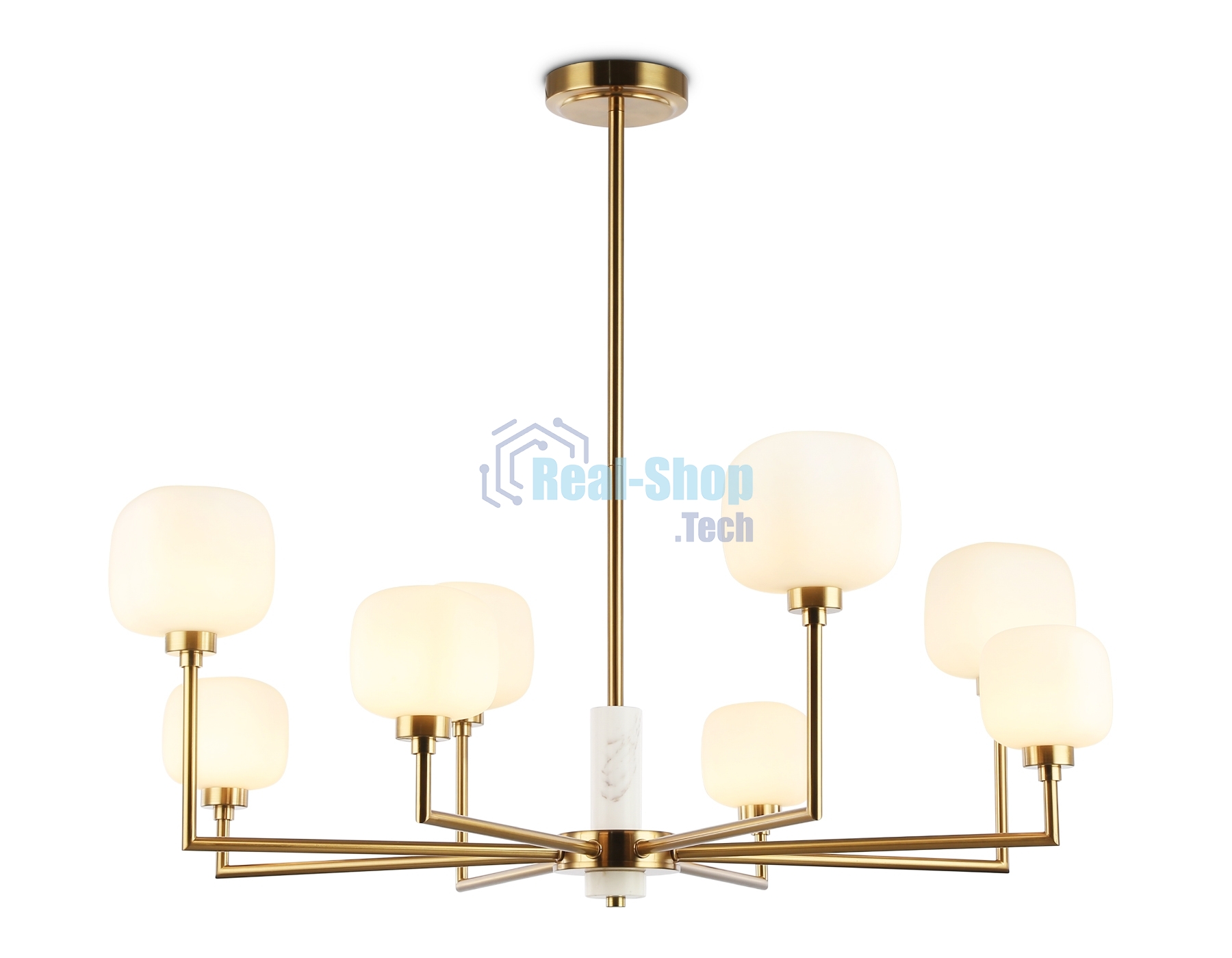 Люстра Ambrella light LH53017/8 BS/FR латунь/белый матовый G9*8 max 40W D830*680