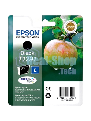 Картридж струйный Epson T1291 (C13T12914012/C13T12914011/C13T12914010) черный (11.2 мл) для SX420W/SX425W/SX525WD/SX620FW/BX305FV/BX305F/BX320FW/BX525WD/BX625FWD