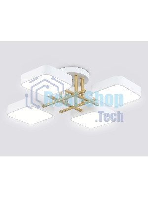 Люстра светодиодная на штанге Ambrella light FL516341/4 WH/GD белый/золото 72W 3000-6000K 550*550*150 (без ПДУ)