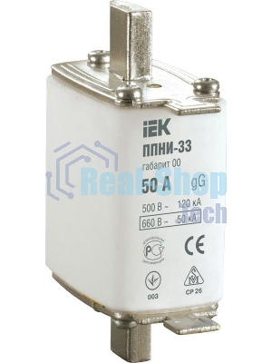 Вставка плавкая ППНИ-33 50А габарит 00 IEK DPP10-050