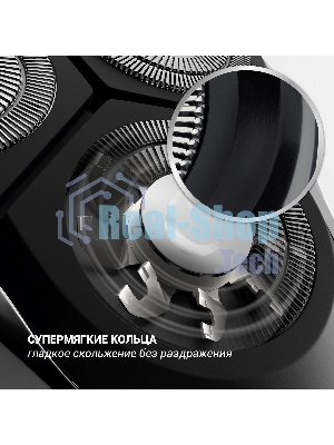 Электробритва Polaris PMR 0305R wet&dry PRO 5 blades элктрическая, черный/хром