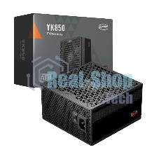 Блок питания PCCOOLER, 850W 80 PLUS Bronze, (ATX, ATX 3.1, PCIe 5.1 450W, Non-modular, 1x24(20+4)pin 550мм, 2xCPU 8(4+4)pin 650мм, 2xPCIe*2 8(6+2)pin 500+150мм, 1x12V(2x6) 12+4pin 500мм, 2xSATA*3+MOLEX4pin*1 450+150+150+150мм, Active, 135x135mm, 150x150x86mm, APFC, OVP, UVP, OCP, SCP, OTP, OPP, SPD)