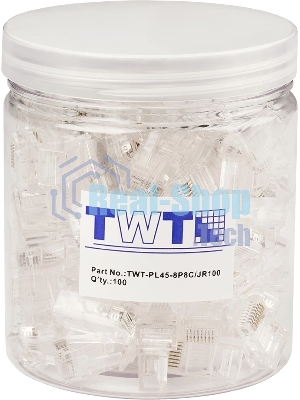 Коннектор Lanmaster TWT-PL45-8P8C/JR100, UTP кат.5E RJ45 прозрачный (упак.:100шт)
