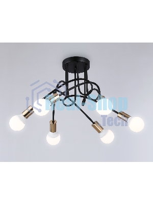 Светильник Ambrella light TR80419/6 BK/GD черный/золото E27/6 max 60W D690*370