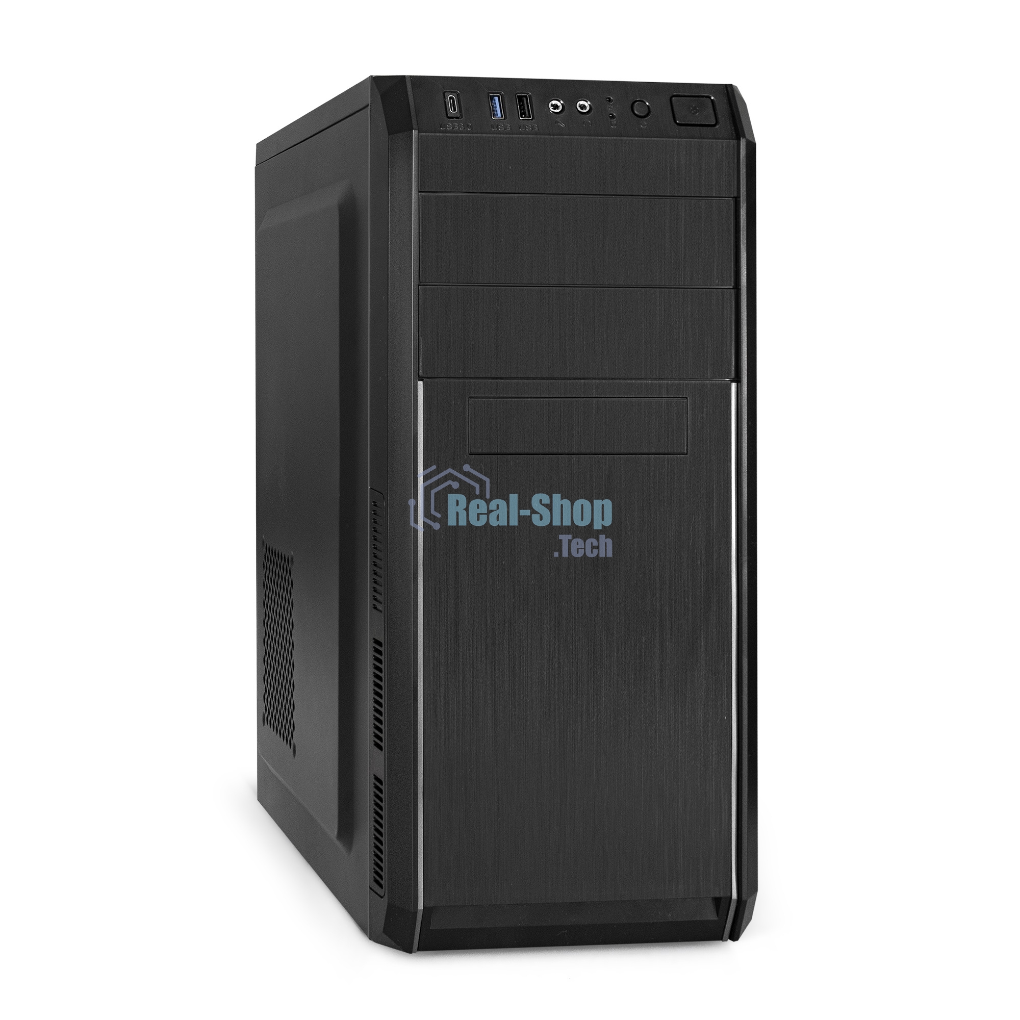 Компьютерный корпус Miditower ExeGate EX287366RUS XP-334UC-XP350 (ATX, XP350 с вент. 12см, 1*USB+1*USB 3.0+1*TypeC, аудио, черный)