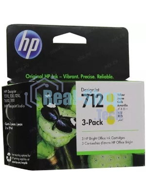 Картридж струйный HP 712 3ED79A желтый x3упак. (29мл) для HP DJ Т230/630