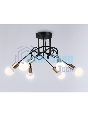Светильник Ambrella light TR80419/6 BK/GD черный/золото E27/6 max 60W D690*370