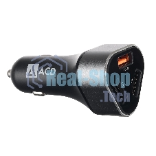 Автомобильное зарядное устройство ACD черный 23Вт, 3xUSB 1QC+2Smart, 3.6~12В, 3А RTL