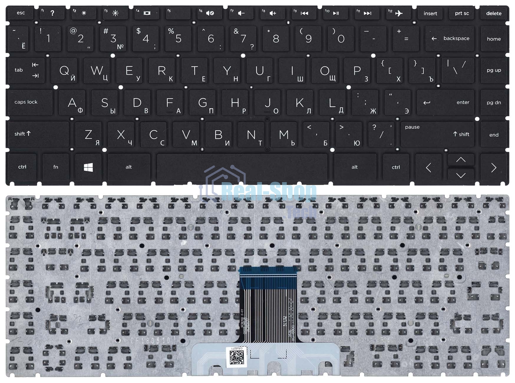 Клавиатура для ноутбука HP Pavilion x360 14-cd0000 черная