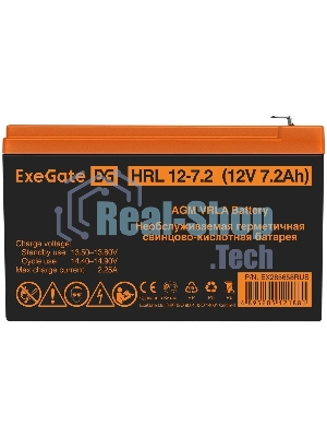 Батарея для ИБП ExeGate EX285658RUS HRL 12-7.2 (12V 7.2Ah, 1227W, клеммы F2)