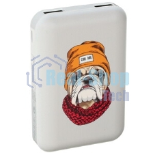 Портативный аккумулятор RITMIX RPB-10007 Bulldog (10000 мА, 2хUSB 2.1 А, софт-тач, принт Бульдог)