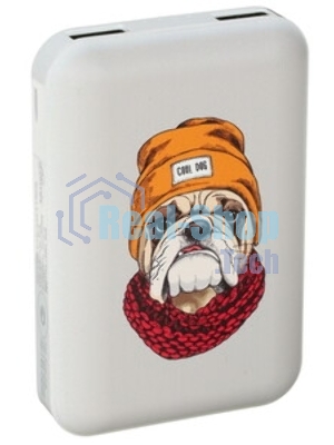 Портативный аккумулятор RITMIX RPB-10007 Bulldog (10000 мА, 2хUSB 2.1 А, софт-тач, принт Бульдог)