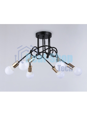Светильник Ambrella light TR80419/6 BK/GD черный/золото E27/6 max 60W D690*370