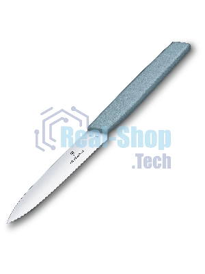 Нож кухонный Victorinox Swiss Modern (6.9006.10W21) стальной разделочный лезв.100мм серрейт. заточка серый