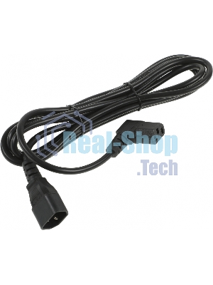 Кабель питания Hyperline PWC-IEC13A-IEC14-3.0-BK монитор-компьютер IEC 320 C13 (угловая) - IEC 320 C14 (3x1.0), 10A, прямая вилка, 3м, черный