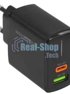 Сетевое зарядное устройство MORE CHOICE NC61a черный - 1USB+1USB-C 3.0A PD 20W+QC3.0 быстрая зарядка для Type-C