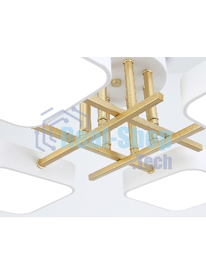 Люстра светодиодная на штанге Ambrella light FL516341/4 WH/GD белый/золото 72W 3000-6000K 550*550*150 (без ПДУ)