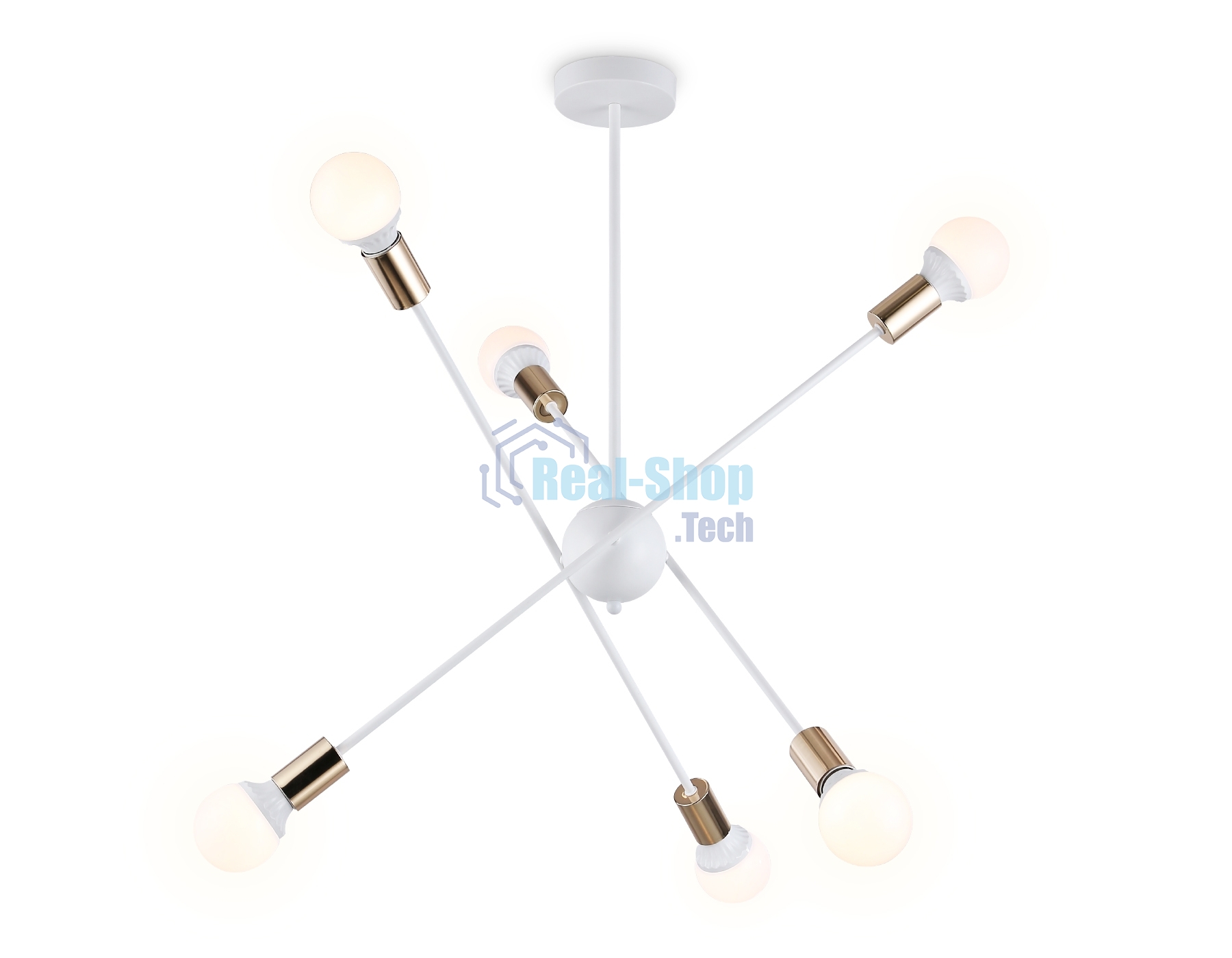 Светильник Ambrella light TR80432/6 WH/GD белый/золото E27/6 max 60W D950*730