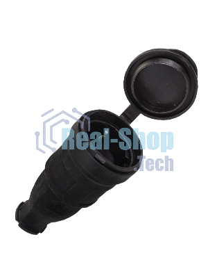 Розетка переносная 16А 230В 2P+PE с защ. крышкой IP44 каучук EKF RPS-012-16-230-44