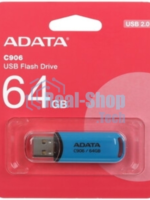 Флешка USB ADATA Classic C906 (AC906-64G-RWB), 64Gb, USB 2.0, R/W 15/5, синий